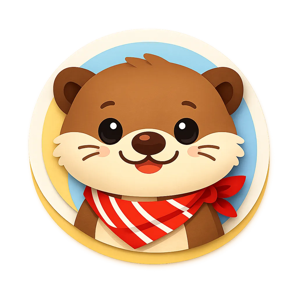 Cute flat cartoon deer face avatar icon with simple geometric shapes and bold colors for reviews